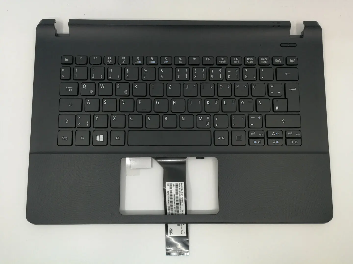 Acer Original NSK-R74SW 0G Tastatur inkl. Topcase DE, Schwarz, für Aspire Serie