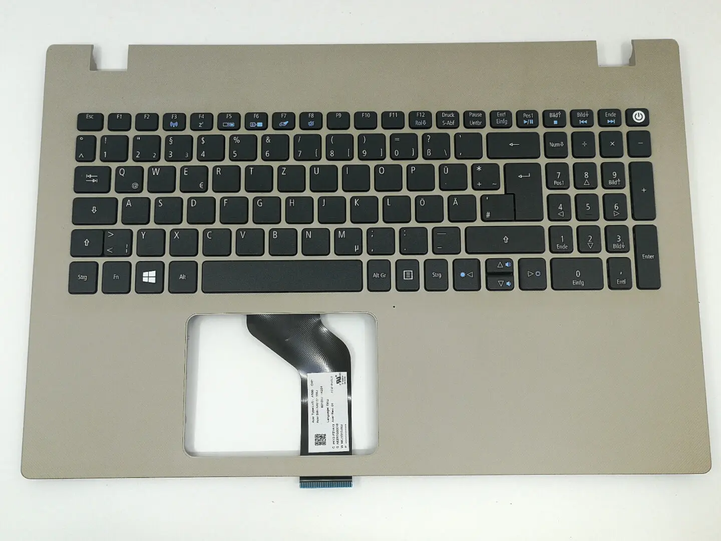 Acer Original LV5T_A50B 0G Tastatur inkl. Topcase DE, Grau, für Aspire Serie